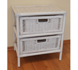 Ratanová komoda 2 zásuvky ratan bílá typ II FL