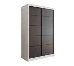 Šatní skříň LIZI 120, Bílá/Černá