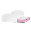 Dětská postel LILI s přistýlkou 90x200 cm, včetně matrací, Bílá/Růžová