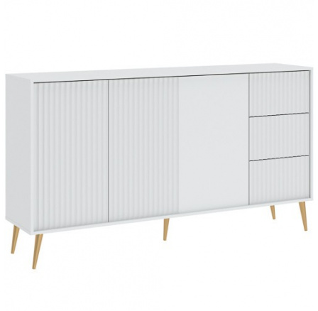 Komoda BARCELONA 3D3S, Bílá/Zlatá