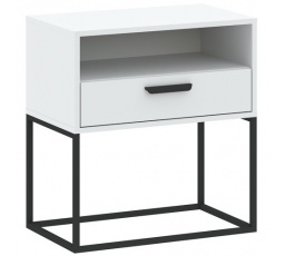 Noční stolek 1S 60 NR4, Bílá/Černá