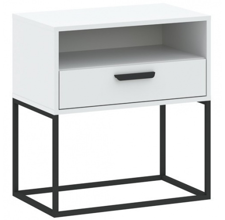 Noční stolek 1S 60 NR4, Bílá/Černá