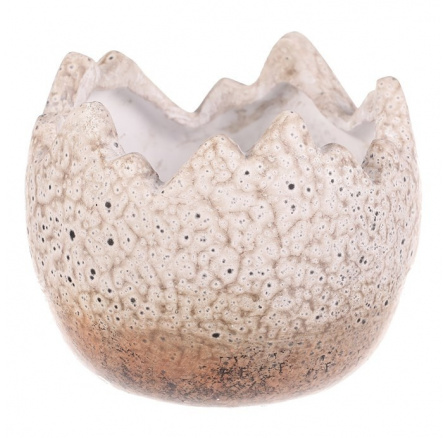 Obal na květiny - keramické vajíčko, vel. M, krémové Obal na květiny - keramické vajíčko, vel. M, krémové