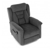 Polohovací křeslo, elektrické kabelové ovládání, šedá, látka, TV-7072 GREY2