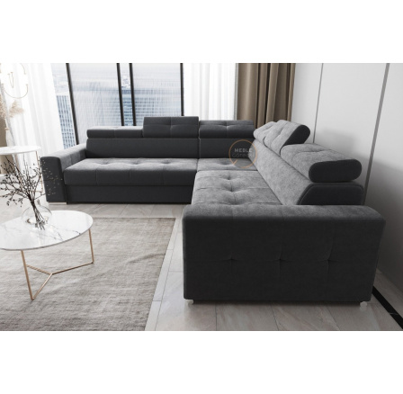 Rohová sedací souprava s funkcí spaní MARGO MAX 270x270 - šedá , pravá