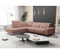 Rohová sedací souprava FIORE 265x220 cm - růžová, levá