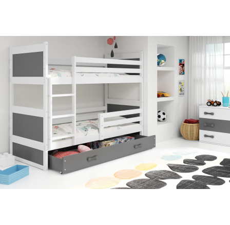 Patrová postel Riky bílá/grafit Patrová postel Riky bílá/grafit
