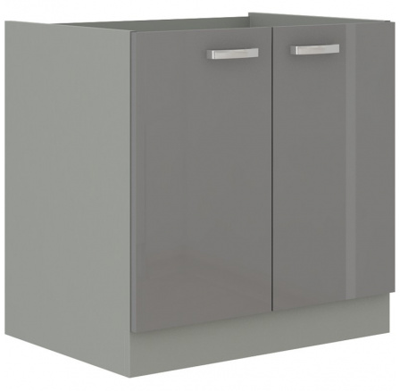 Kuchyňská skříňka pod dřez GARID 80 ZL 2F BB, šedý lesk/šedá Kuchyňská skříňka pod dřez GARID 80 ZL 2F BB, šedý lesk/šedá