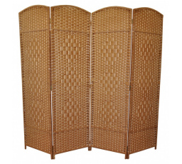 Paravan provázkový čtyřdílný barva světle hnědá