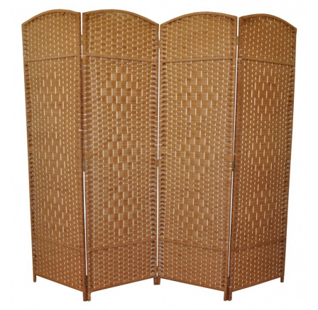Paravan provázkový čtyřdílný barva světle hnědá