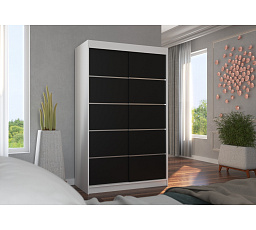 Posuvná skříň BENISSO 120 Bílá+Černá