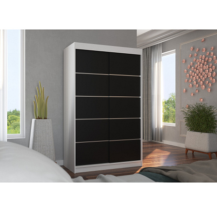 Posuvná skříň BENISSO 120 Bílá+Černá