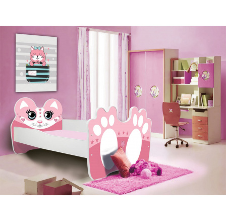 Postel s matrací BEAR PINK 140x70 Růžová