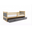 Dětská postel RICO 90x190 cm se šuplíkem, bez matrace, Přírodní/Grafit