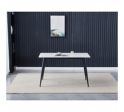 Jídelní stůl 130x70cm, keramika, mramor, HT-403M WT