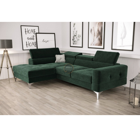 Rohová sedací souprava TOSCANIA MINI s funkcí spaní 170x250 cm - zelená , levá