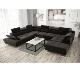 Rohová sedací souprava GALAXY MAX I s funkcí spaní 280x350x225 - šedá , levá