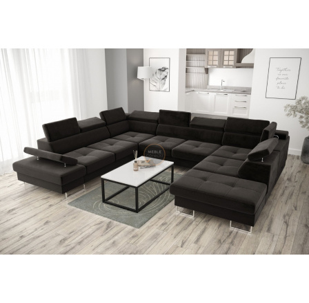 Rohová sedací souprava GALAXY MAX I s funkcí spaní 280x350x225 - šedá , levá