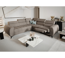 Rohová sedací souprava PORTO II , relax 255X258 cm - pravá, odstíny tmavé béžové