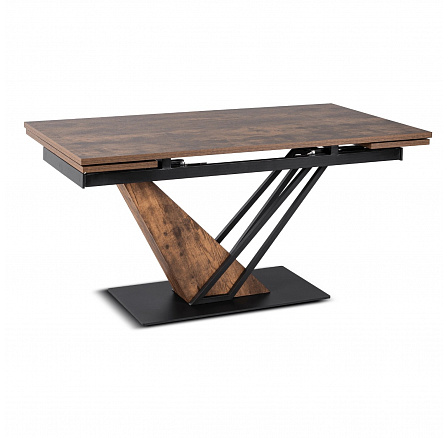 Stůl REX Rozkládací 160-220 cm MDF Dub Rustikální/Černý