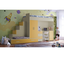 Vyvýšená postel PARADISE 5, Kašmír Žlutá mat