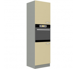 Kuchyňská skříň KARPO na vestavenou troubu 60 DP 210 2F, krémový lesk/šedá