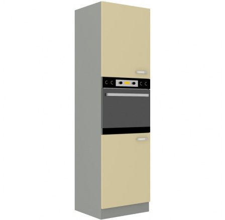 Kuchyňská skříň KARPO na vestavenou troubu 60 DP 210 2F, krémový lesk/šedá