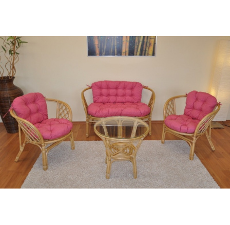 Polstry na soupravu Bahama velká komplet malinový melír Polstry na soupravu Bahama velká komplet malinový melír