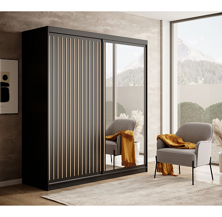 Posuvná skříň Delia 180 Černá+Artisan