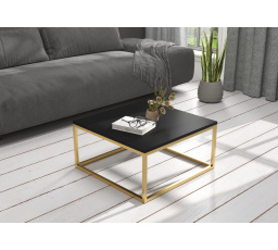 Konferenční stolek BELTEN 65x65 Zlatý+Černý