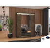 Posuvná skříň se zrcadlem a LED osvětlením INESS 150 Choco+Choco