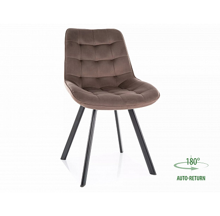 Jídelní otočná židle MONTI VELVET, Cappuccino Bluvel 38/Černá