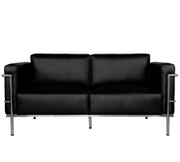 Dvojsedačková pohovka Soft GC černá kůže