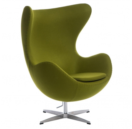 Křeslo Vejce kašmír světle zelené 40 Premium