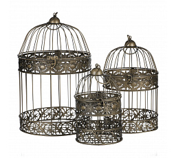 Klec kovová - závěsná, barva měděná, cena za sadu 3 ks