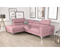 Rohová sedací souprava TOSCANIA MINI s funkcí spaní 170x250 cm - růžová, levá