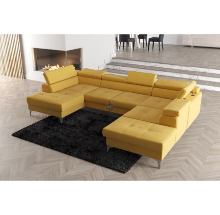 Rohová sedací souprava TOSCANIA MAX II 170x350x220 - žlutá , pravá