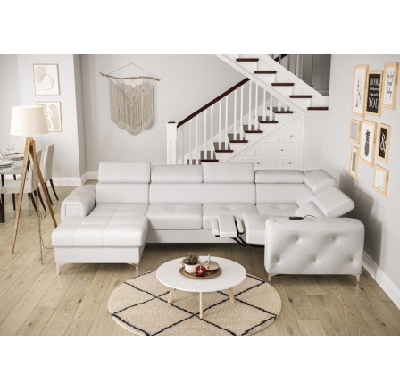 Rohová sedací souprava ORION MAX III , relax s funkcí spaní 165x320x190 přírodní kůže - přírodní kůže - volitelná barva, pravá