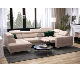Rohová sedací souprava TOSCANIA MAX I , relax s funkcí spaní 170x350x185 cm - pravá, růžová