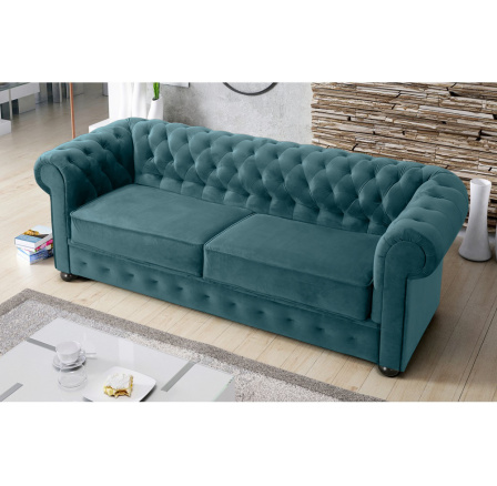 Sofa MANCHESTER III 218 cm - Pohovka bez funkce spaní, tyrkysová