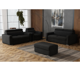 Sedací souprava Petrit 3+2+1+taburet Kronos černá