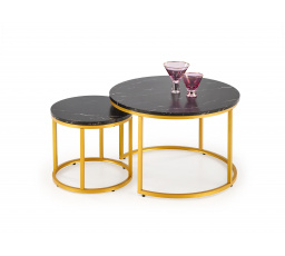 Sada 2 lavic PAOLA, černý mramor / zlatá