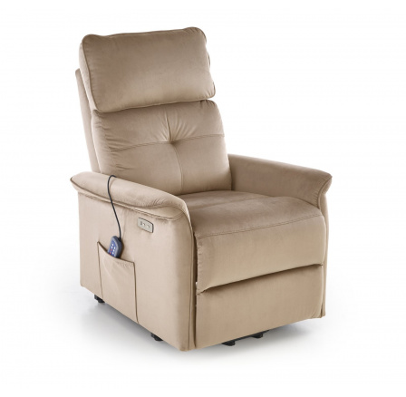Elektricky polohovatelné a masážní křeslo SEMIR 2, Béžový Bluvel 40