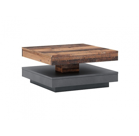 Konferenční otočný stůl COTTO, Old wood/Matera tmavě šedá Konferenční otočný stůl COTTO, Old wood/Matera tmavě šedá