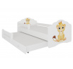 Dvojlůžko s bariérkou a matracemi CASIMO II LION 160x80 Bílá