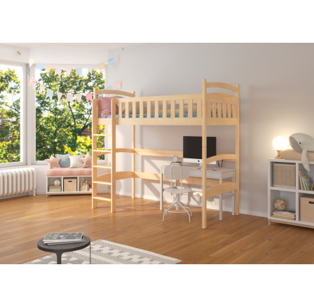 Patrová postel s mezipatrem MIAGO 180x80 Borovice