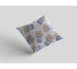 Krepový povlak na polštář 40x40 cm s dětským motivem medvídek