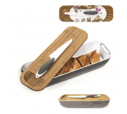 Sada 3v1 deska, nádoba a nůž šedý