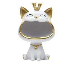 Figurka Kočka na ukládání bílá/zlatá