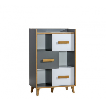 Systém "WERSO" W5 (Komoda 3D) - Barva: bílá brilantní/riviera